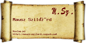 Mausz Szilárd névjegykártya